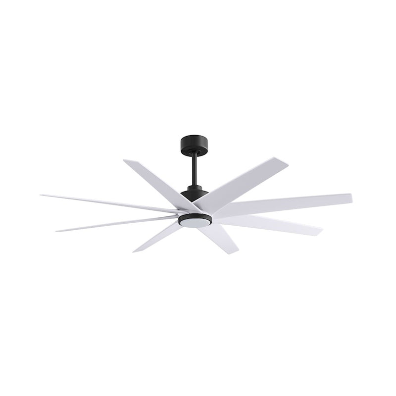 Matthews Fans Ariella 64in 8-Blade Ceiling Fan | Contemporary Matte Black and Matte White ABS Blades | Great Rooms | Model ANLK-BK-MWH-64