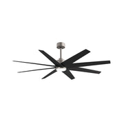 Matthews Fans Ariella 64in 8-Blade Ceiling Fan | Contemporary Brushed Nickel and Matte Black ABS Blades | Great Rooms | Model ANLK-BN-BK-64