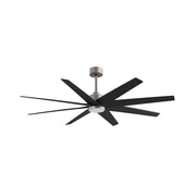 Matthews Fans Ariella 64in 8-Blade Ceiling Fan | Contemporary Brushed Nickel and Matte Black ABS Blades | Great Rooms | Model ANLK-BN-BK-64