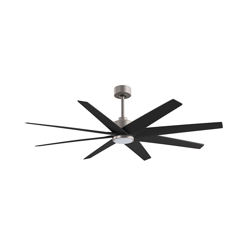 Matthews Fans Ariella 64in 8-Blade Ceiling Fan | Contemporary Brushed Nickel and Matte Black ABS Blades | Great Rooms | Model ANLK-BN-BK-64