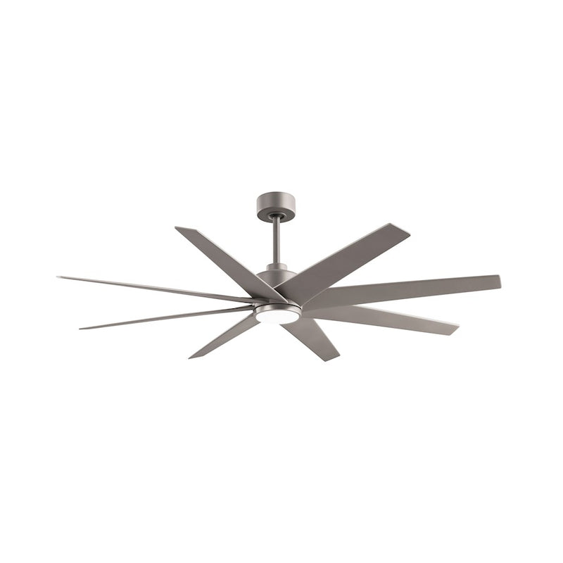 Matthews Fans Ariella 64in 8-Blade Ceiling Fan | Contemporary Brushed Nickel and Brushed Nickel ABS Blades | Great Rooms | Model ANLK-BN-BN-64