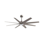 Matthews Fans Ariella 64in 8-Blade Ceiling Fan | Contemporary Brushed Nickel and Brushed Nickel ABS Blades | Great Rooms | Model ANLK-BN-BN-64
