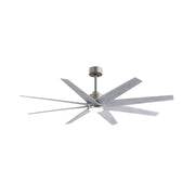 Matthews Fans Ariella 64in 8-Blade Ceiling Fan | Contemporary Brushed Nickel and Barn Wood ABS Blades | Great Rooms | Model ANLK-BN-BW-64