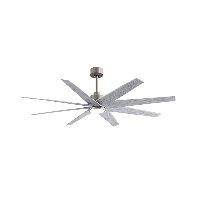 Matthews Fans Ariella 64in 8-Blade Ceiling Fan | Contemporary Brushed Nickel and Barn Wood ABS Blades | Great Rooms | Model ANLK-BN-BW-64