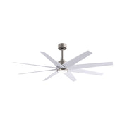 Matthews Fans Ariella 64in 8-Blade Ceiling Fan | Brushed Nickel and Matte White ABS Blades | Great Rooms & Covered Patios | Model ANLK-BN-MWH-64
