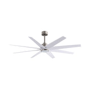 Matthews Fans Ariella 64in 8-Blade Ceiling Fan | Brushed Nickel and Matte White ABS Blades | Great Rooms & Covered Patios | Model ANLK-BN-MWH-64