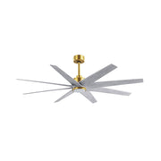 Matthews Fans Ariella 64in 8-Blade Ceiling Fan | Contemporary Brushed Brass and Barn Wood ABS | Great Rooms & Open Living | Model ANLK-BRBR-BW-64