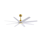 Matthews Fans Ariella 64in 8-Blade Ceiling Fan | Contemporary Brushed Brass and Matte White ABS | Great Rooms & Open Living | Model ANLK-BRBR-MWH-64