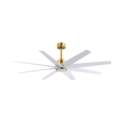 Matthews Fans Ariella 64in 8-Blade Ceiling Fan | Contemporary Brushed Brass and Matte White ABS | Great Rooms & Open Living | Model ANLK-BRBR-MWH-64