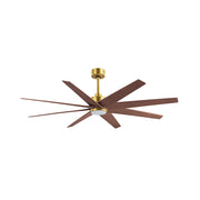 Matthews Fans Ariella 64in 8-Blade Ceiling Fan | Contemporary Brushed Brass and Walnut Tone ABS | Great Rooms & Covered | Model ANLK-BRBR-WN-64