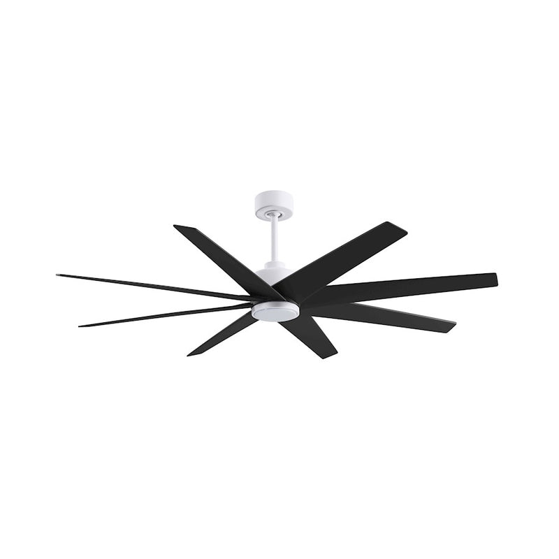 Matthews Fans Ariella 64in 8-Blade Ceiling Fan | Contemporary Matte White and Matte Black ABS | Great Rooms & Covered Patios | Model ANLK-MWH-BK-64