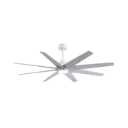 Matthews Fans Ariella 64in 8-Blade Ceiling Fan | Contemporary Matte White and Barn Wood Tone ABS | Great Rooms & Covered | Model ANLK-MWH-BW-64