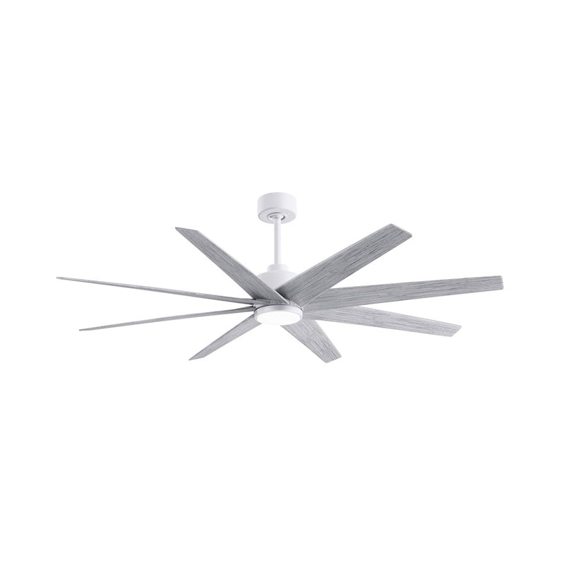 Matthews Fans Ariella 64in 8-Blade Ceiling Fan | Contemporary Matte White and Barn Wood Tone ABS | Great Rooms & Covered | Model ANLK-MWH-BW-64