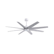 Matthews Fans Ariella 64in 8-Blade Ceiling Fan | Contemporary Matte White and Barn Wood Tone ABS | Great Rooms & Covered | Model ANLK-MWH-BW-64