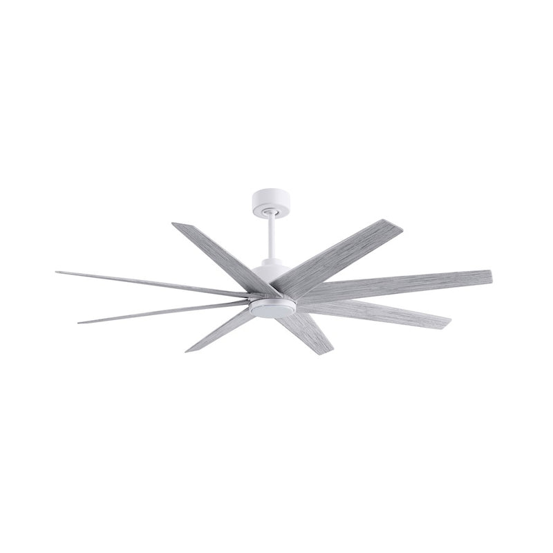Matthews Fans Ariella 64in 8-Blade Ceiling Fan | Contemporary Matte White and Barn Wood Tone ABS | Great Rooms & Covered | Model ANLK-MWH-BW-64