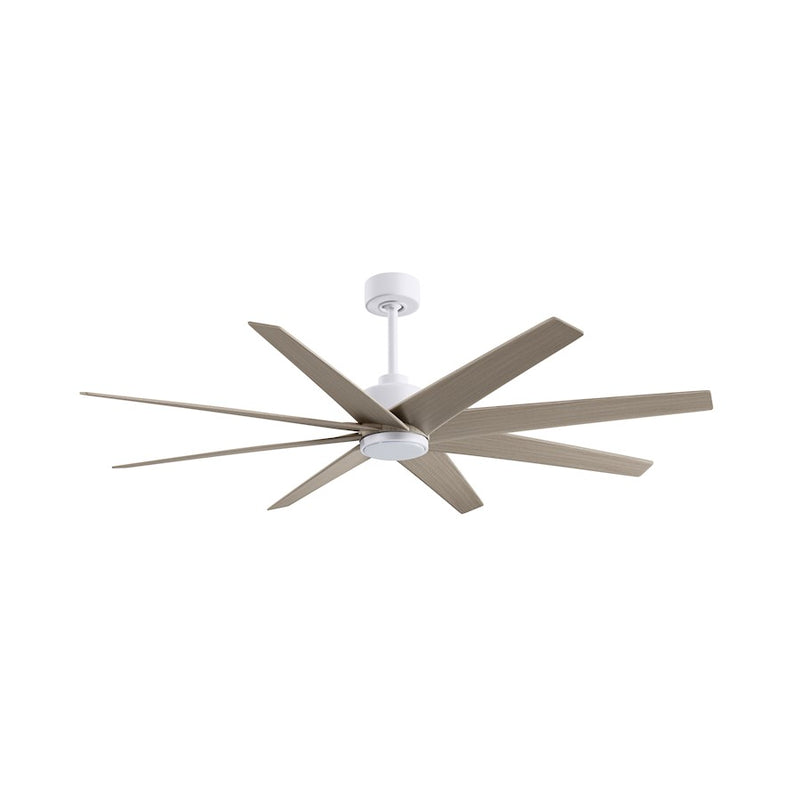 Matthews Fans Ariella 64in 8-Blade Ceiling Fan | Contemporary Matte White and Gray Ash ABS | Great Rooms & Open Living | Model ANLK-MWH-GA-64