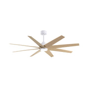 Matthews Fans Ariella 64in 8-Blade Ceiling Fan | Contemporary Matte White and Light Maple ABS | Great Rooms & Open Living | Model ANLK-MWH-LM-64