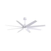 Matthews Fans Ariella 64in 8-Blade Ceiling Fan | Contemporary Matte White ABS | Great Rooms & Open Living | 64 x 64 x 9 in | Model ANLK-MWH-MWH-64