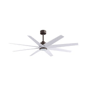 Matthews Fans Ariella 64in 8-Blade Ceiling Fan | Contemporary Textured Bronze and Matte White ABS | Great Rooms & Open Living | Model ANLK-TB-MWH-64
