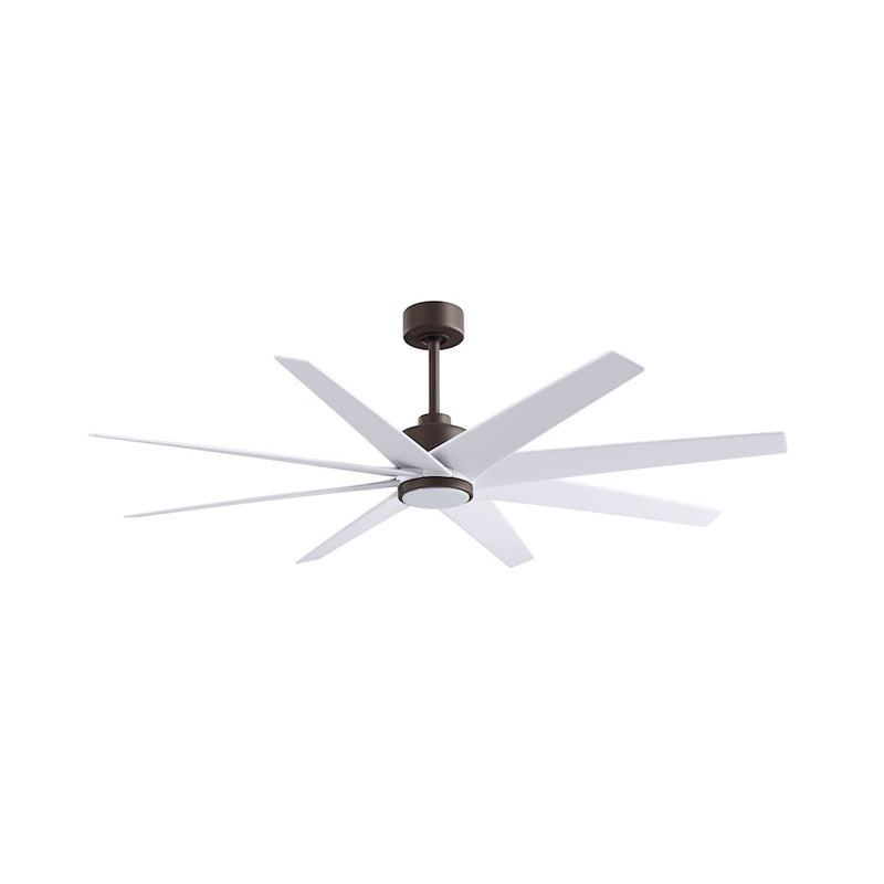 Matthews Fans Ariella 64in 8-Blade Ceiling Fan | Contemporary Textured Bronze and Matte White ABS | Great Rooms & Open Living | Model ANLK-TB-MWH-64