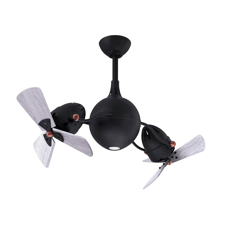 Matthews Fans Acqua 39in 6-Blade Ceiling Fan | Transitional Matte Black and Barn Wood | Living Room & Bedroom | 39 x 39 x 16 in | Model AQ-BK-WDBW