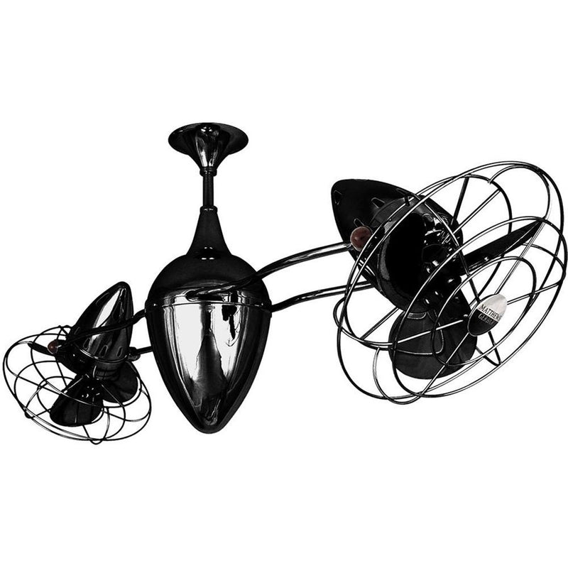 Matthews Fans Ar Ruthiane 46in 6-Blade Ceiling Fan | Contemporary Black Nickel and Metal | Covered Patio & Sunroom | 46 x 12 in | Model AR-BKN-MTL
