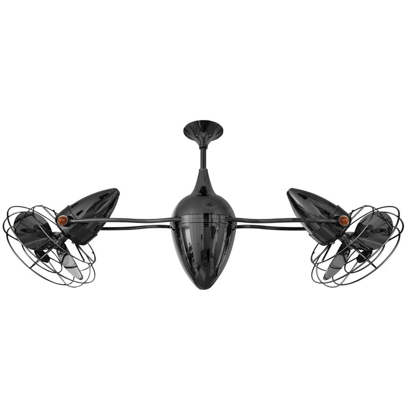 Matthews Fans Ar Ruthiane 46in 6-Blade Ceiling Fan | Contemporary Black Nickel and Metal | Covered Patio & Sunroom | 46 x 12 in | Model AR-BKN-MTL