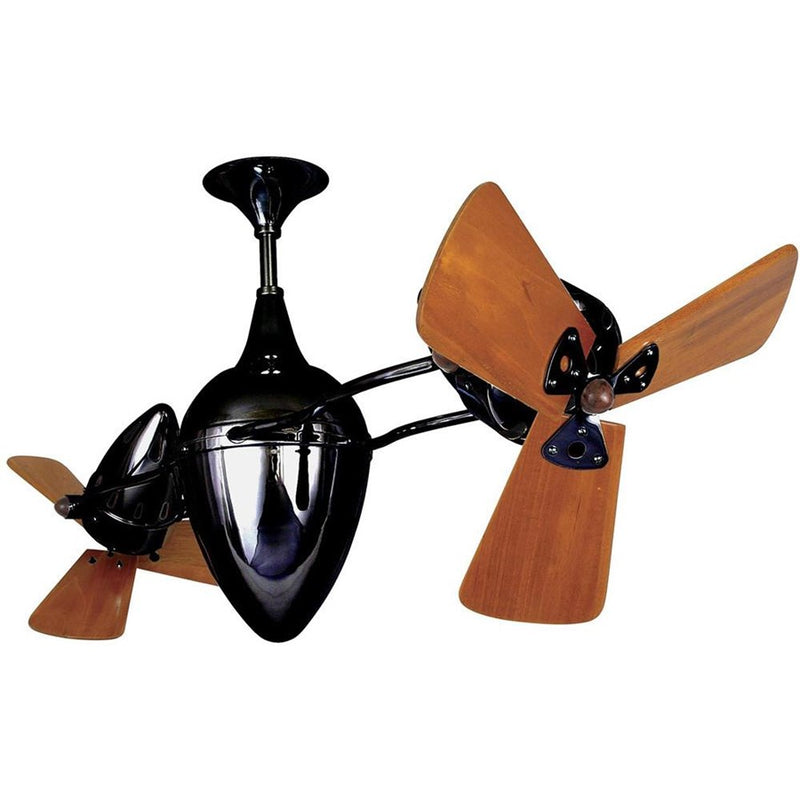 Matthews Fans Ar Ruthiane 48in 6-Blade Rotational Ceiling Fan | Contemporary Black Nickel and Mahogany Wood | Covered Patio, Porch | Model AR-BKN-WD