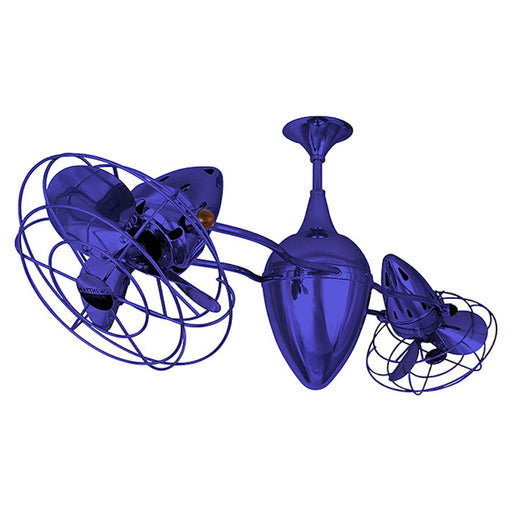 Matthews Fans Ar Ruthiane 46in 6-Blade Rotational Ceiling Fan | Contemporary Safira and Metal | Covered Patio, Porch & Sunroom | Model AR-BLUE-MTL