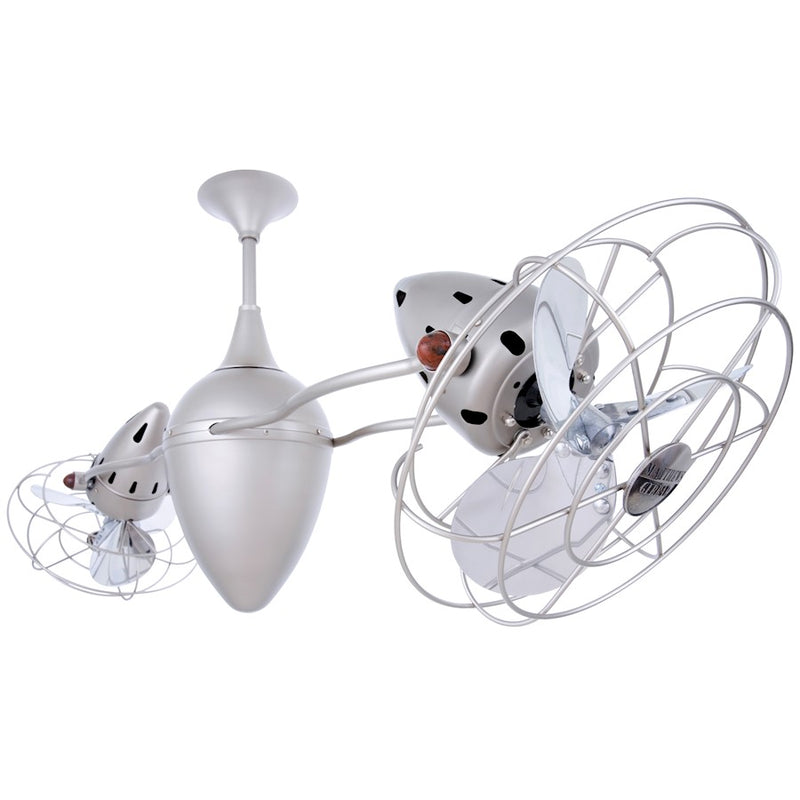 Matthews Fan Company Ar Ruthiane 48in Rotational Ceiling Fan | Brushed Nickel Metal Blades | Indoor Use | 46 x 12 x 12 in | Model AR-BN-MTL