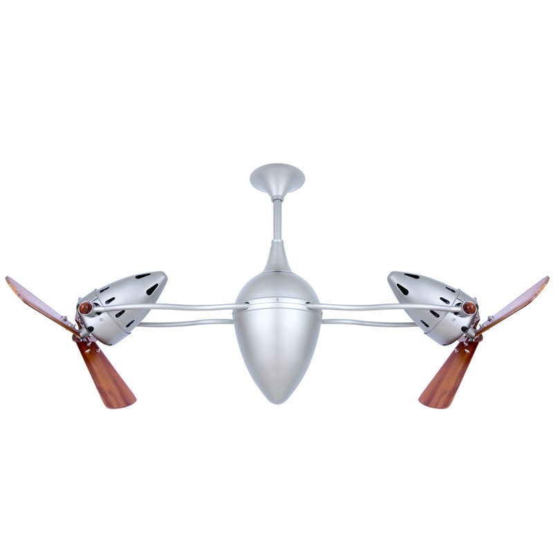Matthews Fan Company Ar Ruthiane 48in Ceiling Fan | Brushed Nickel and Mahogany Wood | Living Room & Bedroom | 48 x 12 x 12 in | Model AR-BN-WD
