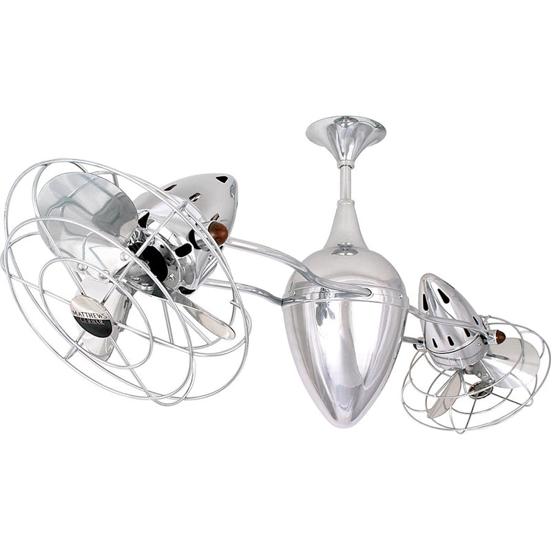 Matthews Fan Company Ar Ruthiane 48in Ceiling Fan | Chrome Metal Blades | Living Room & Bedroom | 46 x 12 x 12 in | Model AR-CR-MTL
