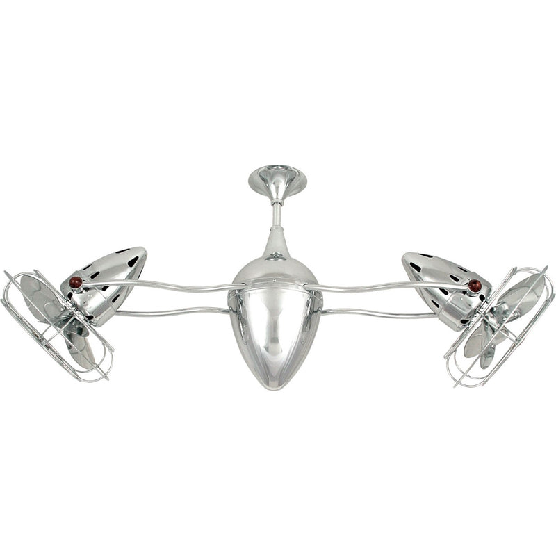 Matthews Fan Company Ar Ruthiane 48in Ceiling Fan | Chrome Metal Blades | Living Room & Covered Patio | 46 x 12 x 12 in | Model AR-CR-MTL-DAMP