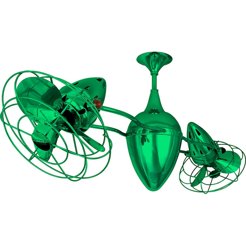 Matthews Fans Ar Ruthiane 46in 6-Blade Rotational Ceiling Fan | Contemporary Esmeralda and Metal | Covered Patio, Porch | Model AR-GREEN-MTL