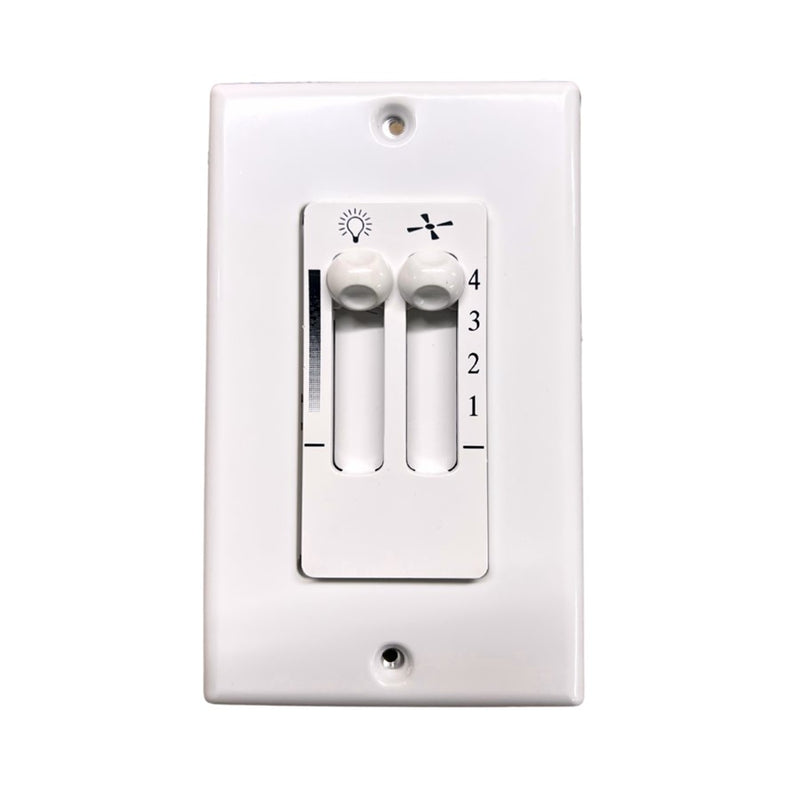 Matthews Fans Atlas 3-Wire Wall Control 4-Speed White | Contemporary Plastic | Living Room & Bedroom Fan Control | 6 x 6 x 0.5 in | Model AT-AC-WC-SS