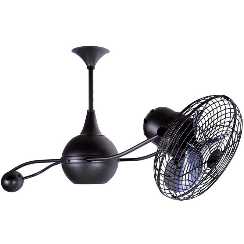Matthews Fans Brisa 2000 39in 3-Blade Rotational Ceiling Fan | Contemporary Black Nickel and Metal | Covered Patio & Living Room | Model B2K-BKN-MTL