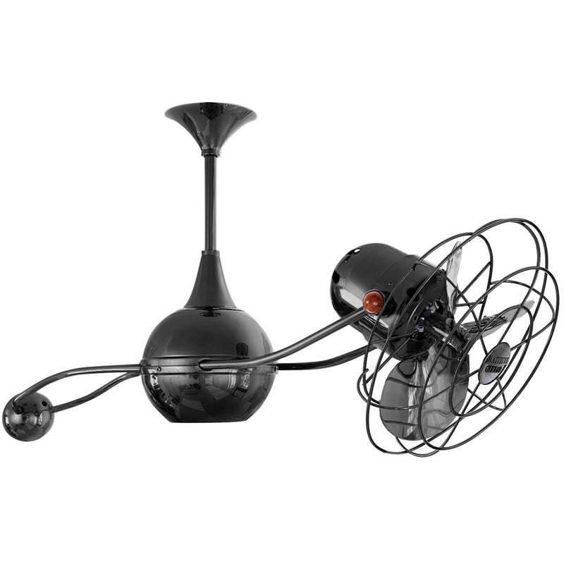 Matthews Fans Brisa 2000 39in 3-Blade Rotational Ceiling Fan | Contemporary Black Nickel and Metal | Covered Patio & Living Room | Model B2K-BKN-MTL