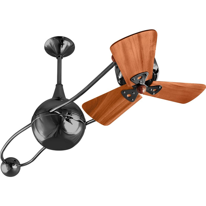 Matthews Fans Brisa 2000 40in 3-Blade Rotational Ceiling Fan | Contemporary Black Nickel and Mahogany Wood | Covered Patio | Model B2K-BKN-WD