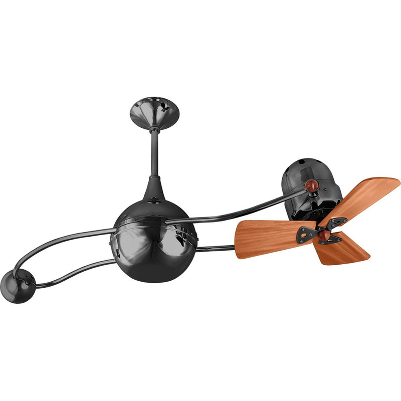 Matthews Fans Brisa 2000 40in 3-Blade Rotational Ceiling Fan | Contemporary Black Nickel and Mahogany Wood | Covered Patio | Model B2K-BKN-WD