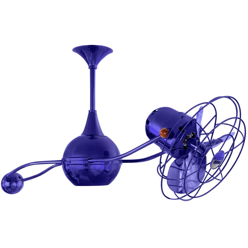 Matthews Fans Brisa 2000 39in Rotational Ceiling Fan | Contemporary Safira and Metal Blades | Covered Patio & Sunroom | Model B2K-BLUE-MTL