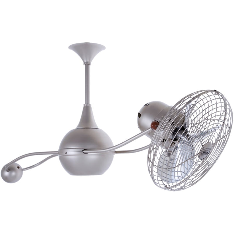 Matthews Fan Company Brisa 2000 39in Ceiling Fan | Brushed Nickel High Gauge Steel and Metal Blades | Living Room & Bedroom | Model B2K-BN-MTL
