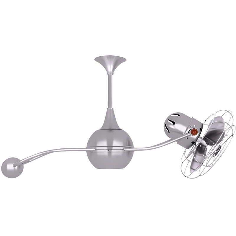 Matthews Fan Company Brisa 2000 39in Ceiling Fan | Brushed Nickel High Gauge Steel and Metal Blades | Living Room & Bedroom | Model B2K-BN-MTL