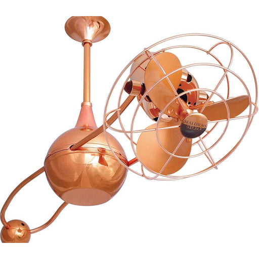 Matthews Fan Company Brisa 2000 39in Ceiling Fan | Polished Copper and Metal Blades | Living Room & Covered Patio | 39 x 7 x 7 in | Model B2K-CP-MTL