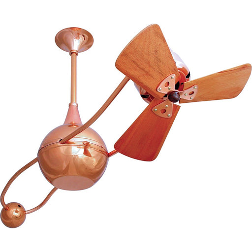Matthews Fan Company Brisa 2000 40in Ceiling Fan | Polished Copper Steel and Mahogany Blades | Living Room & Covered Patio | Model B2K-CP-WD