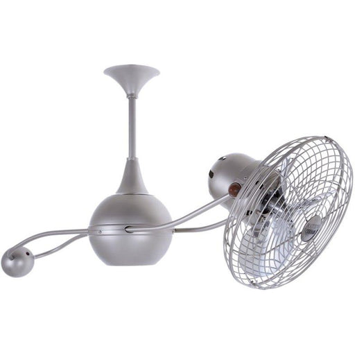 Matthews Fan Company Brisa 2000 39in Ceiling Fan | Chrome Steel and Metal Blades | Covered Patio & Living Room | 39 x 7 x 7 in | Model B2K-CR-MTL-DAMP