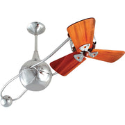 Matthews Fan Company Brisa 2000 40in Ceiling Fan | Chrome Steel and Mahogany Blades | Living Room & Bedroom | 40 x 7 x 7 in | Model B2K-CR-WD