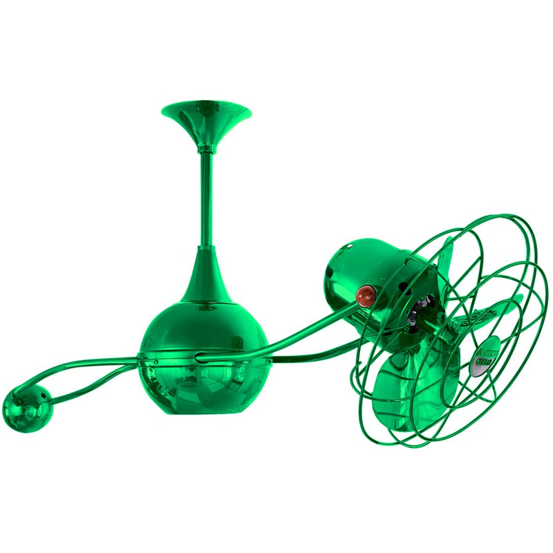 Matthews Fans Brisa 2000 39in Rotational Ceiling Fan | Contemporary Esmeralda and Metal Blades | Covered Patio & Sunroom | Model B2K-GREEN-MTL