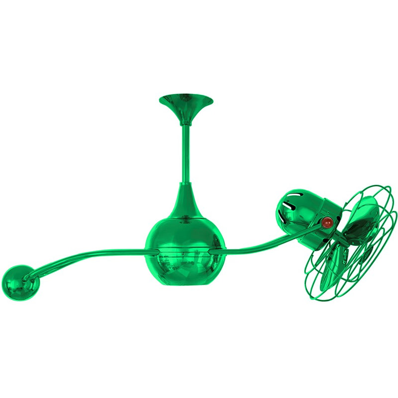 Matthews Fans Brisa 2000 39in Rotational Ceiling Fan | Contemporary Esmeralda and Metal Blades | Covered Patio & Sunroom | Model B2K-GREEN-MTL