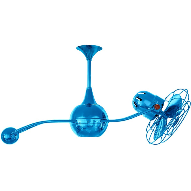Matthews Fans Brisa 2000 39in 3-Blade Ceiling Fan | Contemporary Agua Marinha and Metal Blade | Covered Patio & Sunroom | Model B2K-LTBLUE-MTL