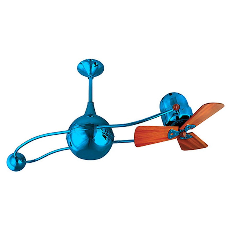 Matthews Fans Brisa 2000 40in 3-Blade Ceiling Fan | Contemporary Ametista and Mahogany Wood | Covered Patio & Sunroom | Model B2K-LTPURPLE-WD